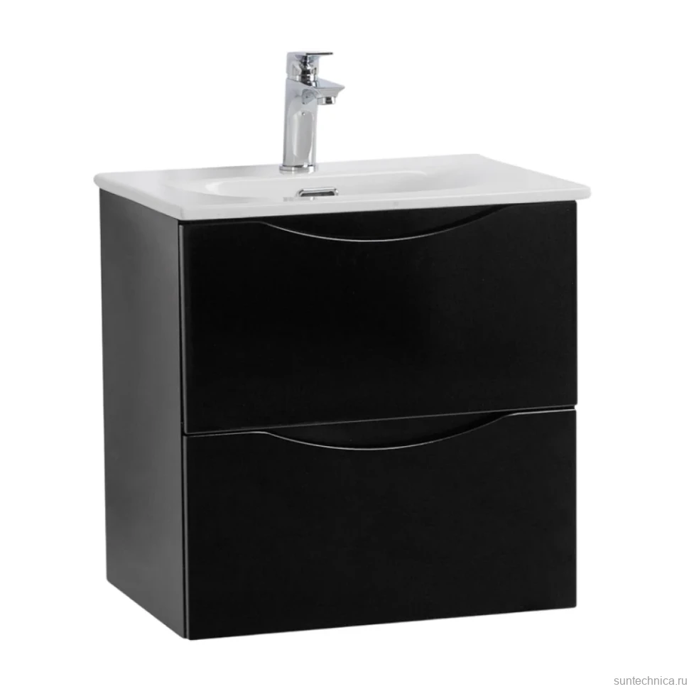 Тумба с раковиной BelBagno Marino-cer-mini 50 подвесная, nero lucido