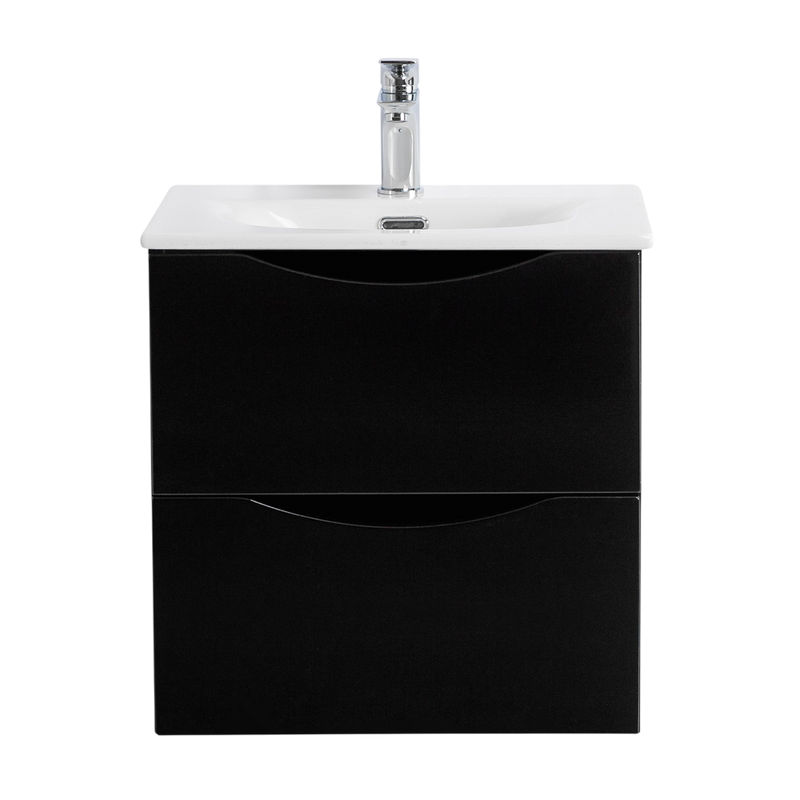 Тумба с раковиной BelBagno Marino-cer-mini 50 подвесная, nero lucido