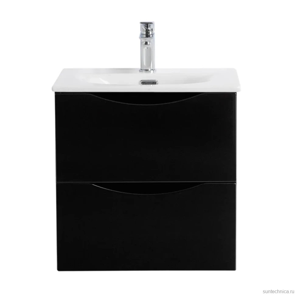 Тумба с раковиной BelBagno Marino-cer-mini 50 подвесная, nero lucido