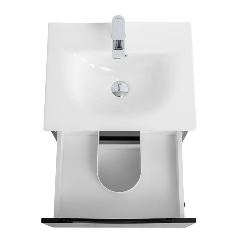 Тумба с раковиной BelBagno Marino-cer-mini 50 подвесная, nero lucido