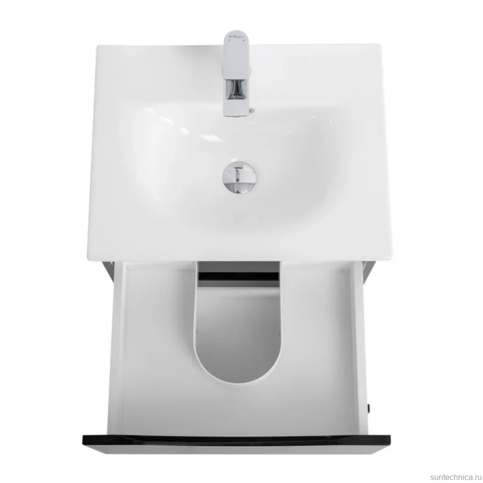 Тумба с раковиной BelBagno Marino-cer-mini 50 подвесная, nero lucido
