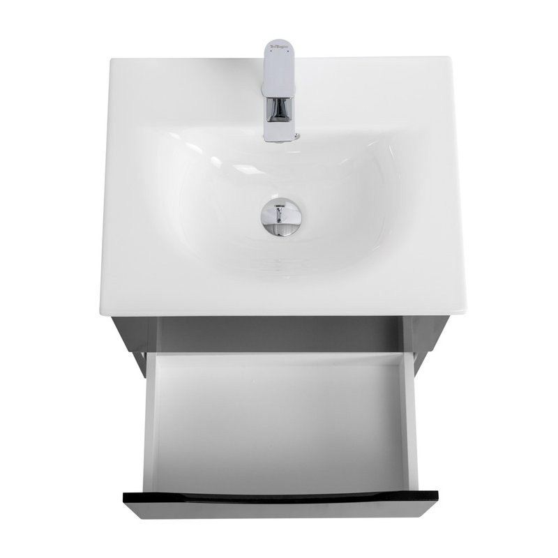 Тумба с раковиной BelBagno Marino-cer-mini 50 подвесная, nero lucido