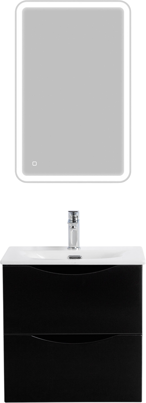 Тумба с раковиной BelBagno Marino-cer-mini 50 подвесная, nero lucido