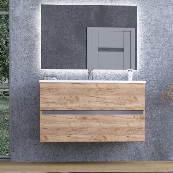 Мебель для ванной комнаты Sanvit Кубэ-2 90 подвесная, дуб