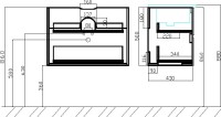 Мебель для ванной комнаты Sanvit Кубэ-2 90 подвесная, дуб