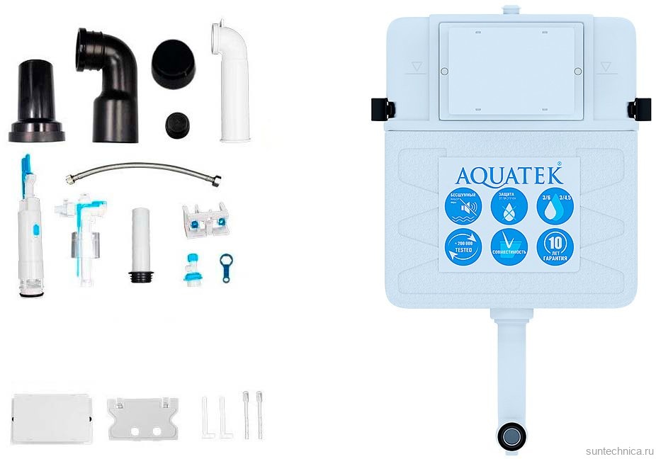 Смывной бачок скрытого монтажа AQUATEK INS-0000019 механика