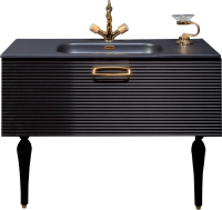 Тумба под раковину со столешницей Armadi Art Vallessi Avangarde Linea100 черная