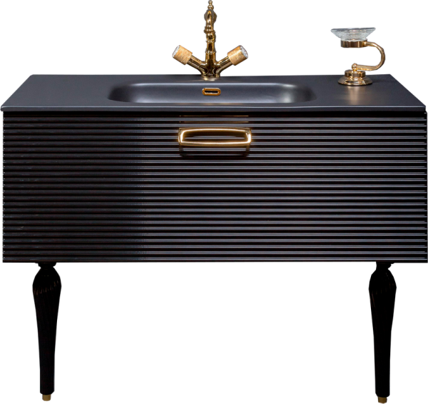 Тумба под раковину со столешницей Armadi Art Vallessi Avangarde Linea100 черная