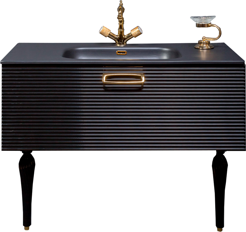 Тумба под раковину со столешницей Armadi Art Vallessi Avangarde Linea100 черная