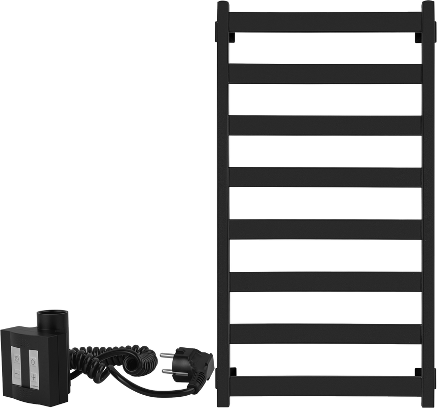 Полотенцесушитель электрический Secado Комано 1 , 105x55 см, подключение слева, матовый черный, лесенка