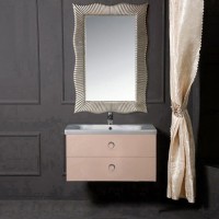 Тумба с раковиной Armadi Art NeoArt 80 капучино с ручками Moon хром