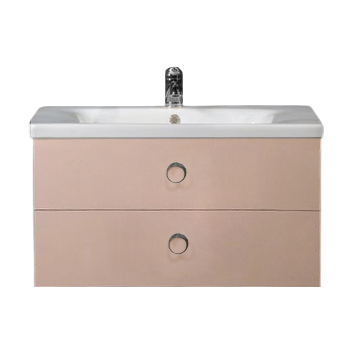 Тумба с раковиной Armadi Art NeoArt 80 капучино с ручками Moon хром