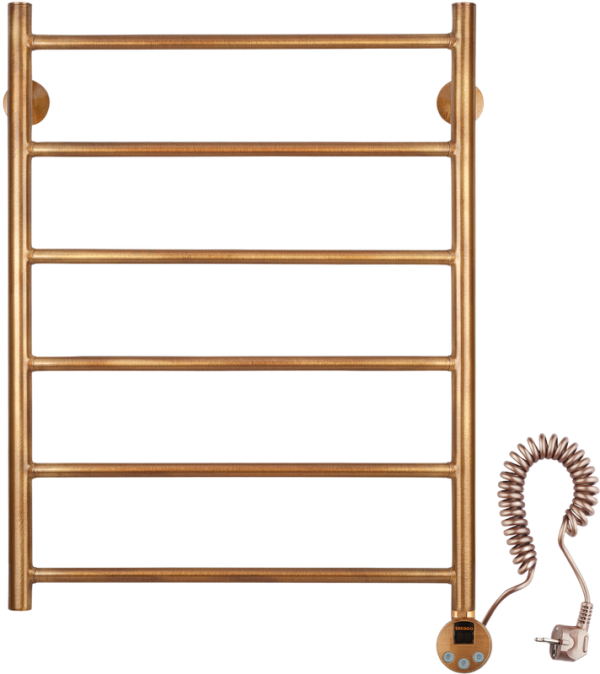 Полотенцесушитель электрический Secado Триада 1 плюс 85x55 см, подключение справа, бронза, лесенка, латунь