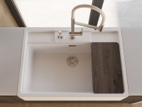 Мойка кухонная Omoikiri Kinokawa 90-WH белая