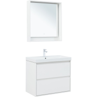 Мебель для ванной комнаты Aquanet Милан 80 подвесная, белая глянцевая