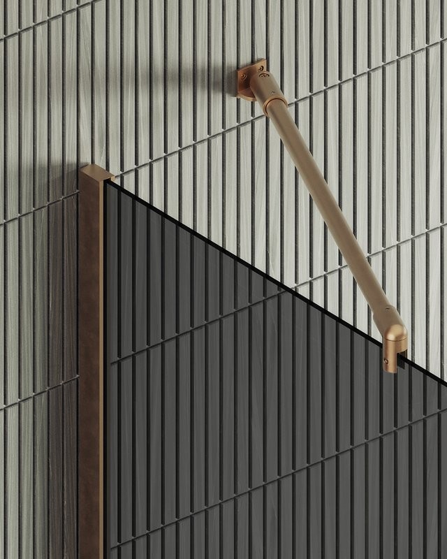 Душевая перегородка Maybahglass MGD-1355-2ш 99 см, профиль бронза, стекло графит