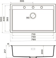 Мойка кухонная Omoikiri Sintesi 79-GB графит