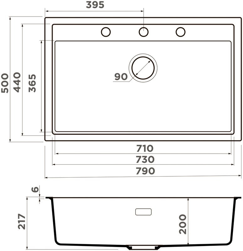 Мойка кухонная Omoikiri Sintesi 79-GB графит