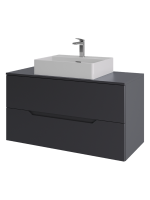 Мебель для ванной комнаты Orange Line 100 подвесная, 2 ящика, матовый графит с раковиной B04-500W