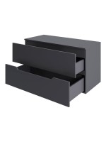 Мебель для ванной комнаты Orange Line 100 подвесная, 2 ящика, матовый графит с раковиной B04-500W