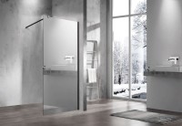 Душевая перегородка Vincea Walk-in VSW-1H900MRB 90 см, профиль матовый чёрный, стекло зеркальное