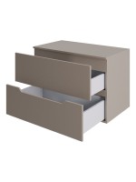 Тумба с раковиной Orange Line 80 подвесная, 2 ящика, матовый латте с раковиной B03-600W