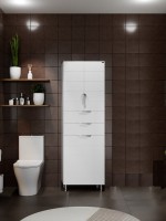 Шкаф-пенал для ванной СаНта Родос 60 с бельевой корзиной