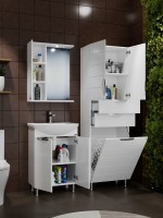 Шкаф-пенал для ванной СаНта Родос 60 с бельевой корзиной