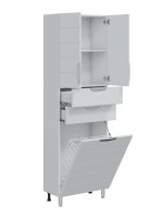 Шкаф-пенал для ванной СаНта Родос 60 с бельевой корзиной