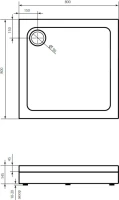 Поддон для душа Bas Форум 80x80 Поддон для душа Bas Форум 80x80