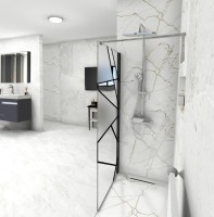Душевая перегородка Ceruttispa Pick T90B 90 см, профиль черный