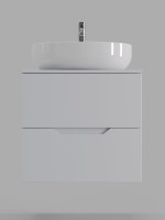 Тумба с раковиной Orange Line 60 подвесная, 2 ящика, матовая белая с раковиной B05-520W