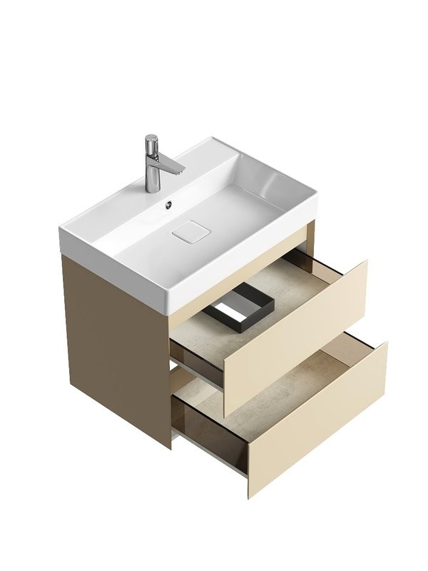 Тумба с раковиной Aqwella 5 stars Geometria 65 подвесная, 2 ящика, морская дюна