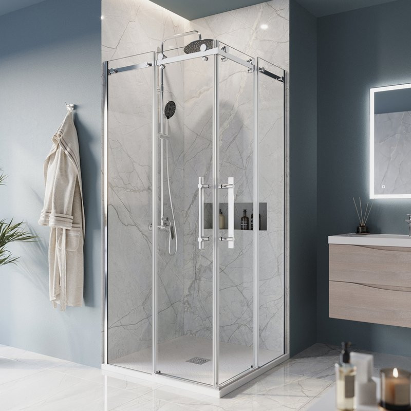 Душевой уголок BelBagno Marino -AH-2-100/80-C-CR профиль хром