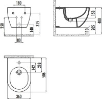 Биде подвесное Creavit Free FE510-00SM00E-0000 черное матовое