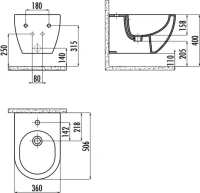 Биде подвесное Creavit Free FE510-00SM00E-0000 черное матовое