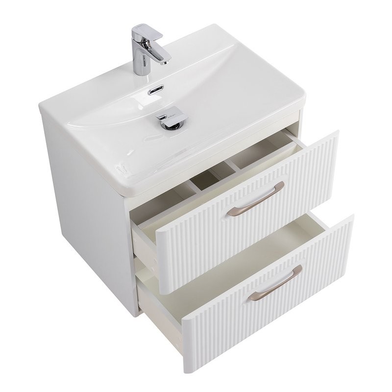 Мебель для ванной комнаты BelBagno Due 60 белый металлик