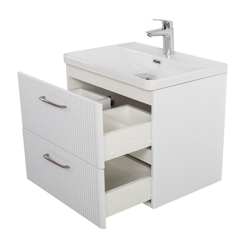 Мебель для ванной комнаты BelBagno Due 60 белый металлик