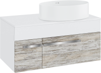 Тумба с раковиной Runo Вудлайн 85 подвесная, скандинавский дуб, раковина Ovale 50