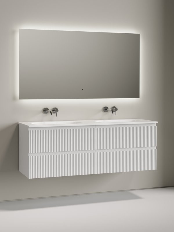 Комплект Тумба Sancos Snob R 70, bianco, 2 шт. + Раковина Ceramicanova Grace CN7022wx + Донный Ceramicanova CN2000, 2 шт. + Смеситель Sancos Etna SC9004CH, 2 шт. + Зеркало Sancos Square 1400х800 SQ1400