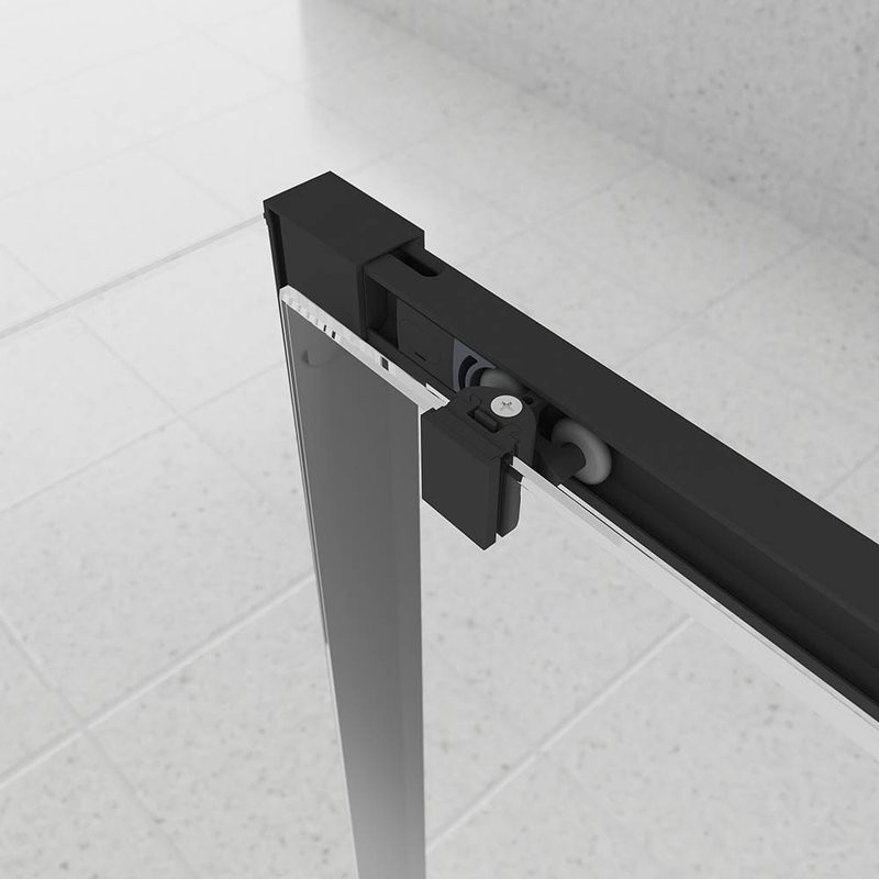 Душевой уголок Veconi Evo 100SP B 100х80 см, профиль матовый черный, стекло прозрачное