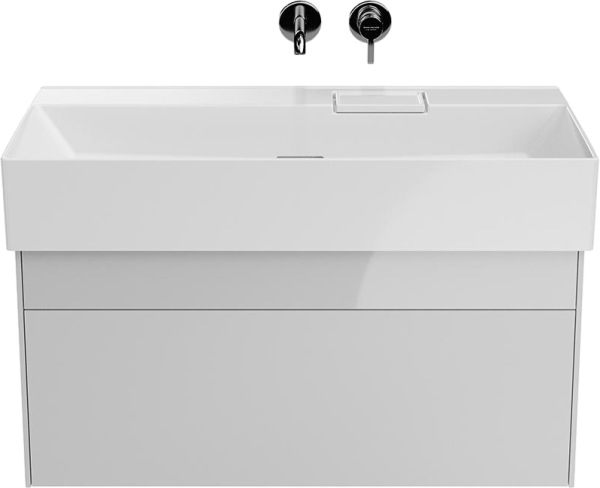 Тумба с раковиной KERAMA MARAZZI Logica 90 подвесная, белоснежная, без отверстий под смеситель