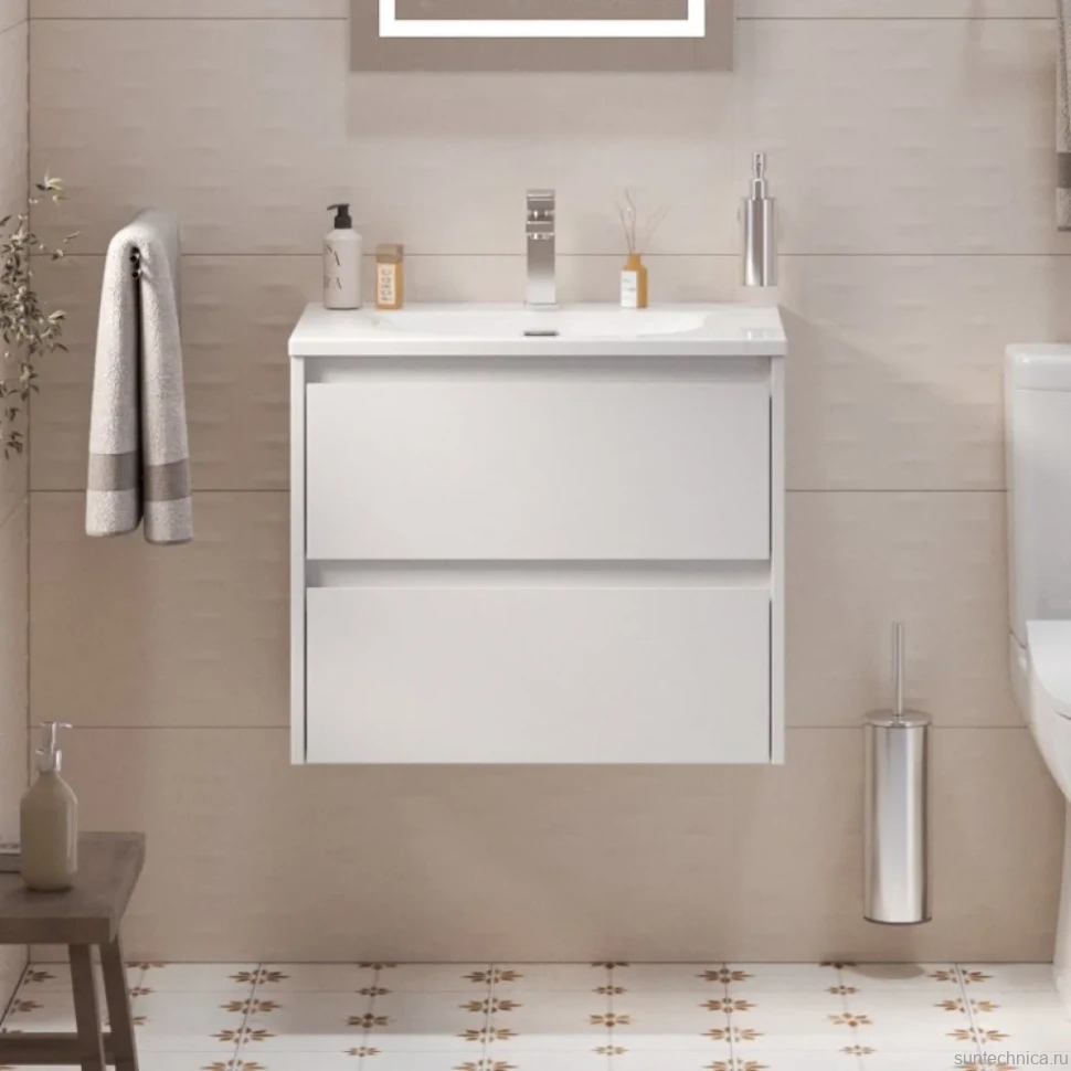 Тумба с раковиной BelBagno Kraft 39 70 bianco opaco, раковина BB-8099-3-70