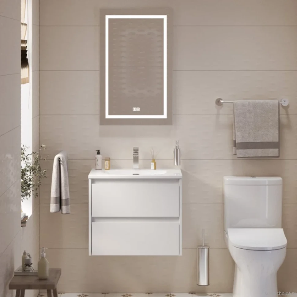 Тумба с раковиной BelBagno Kraft 39 70 bianco opaco, раковина BB-8099-3-70