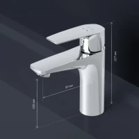 Смеситель для раковины AM.PM Gem F90A82100 с донным клапаном Смеситель для раковины AM.PM Gem F90A82100 с донным клапаном