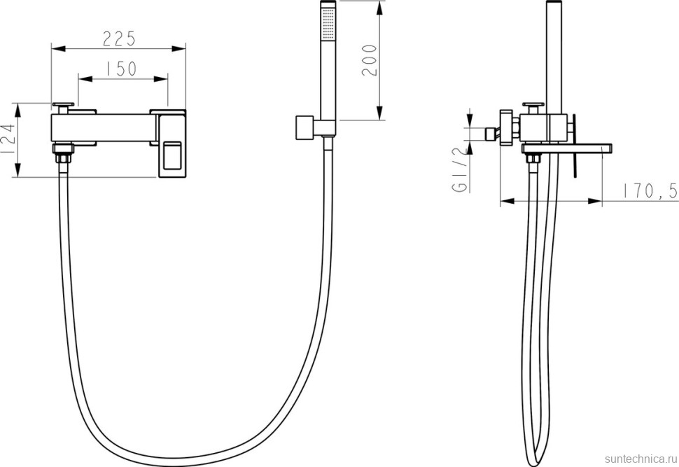 Смеситель для ванны с душем Boheme Q 143-BB