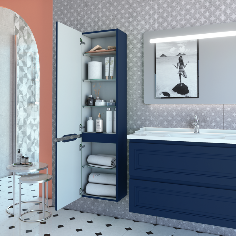 Шкаф-пенал для ванной Caprigo Wales Смальти 40 L океания
