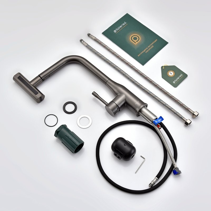 Смеситель для кухни с мультифункциональным изливом Splenka S206.49.09, графит