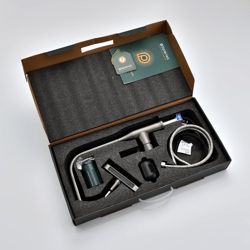 Смеситель для кухни с мультифункциональным изливом Splenka S206.49.09, графит