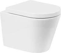 Унитаз подвесной BelBagno Flay-r BB053CHR безободковый, крышка BB105SC с микролифтом
